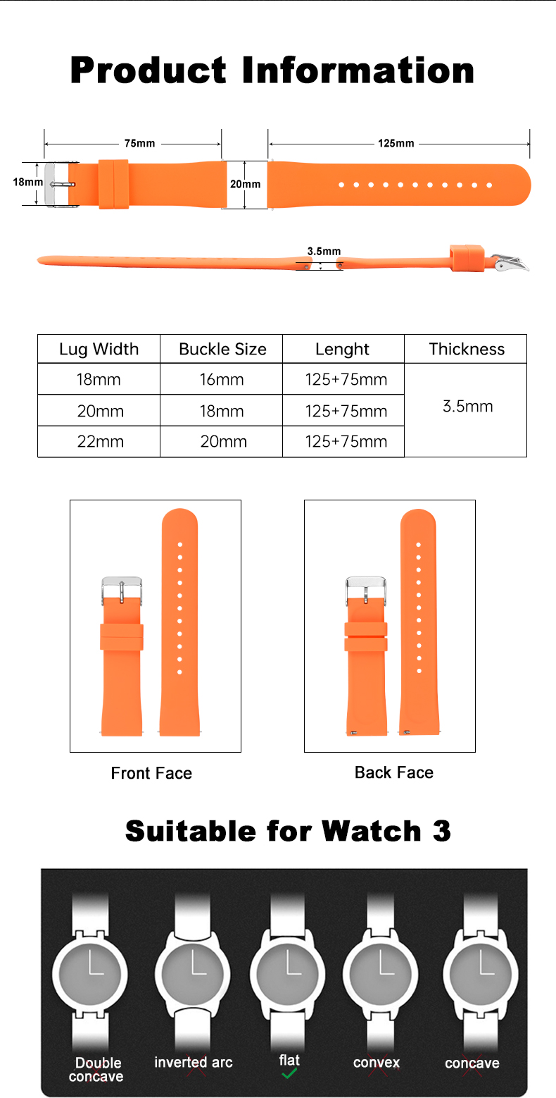 Bracelets de montre en silicone pour bracelet de montre intelligente
