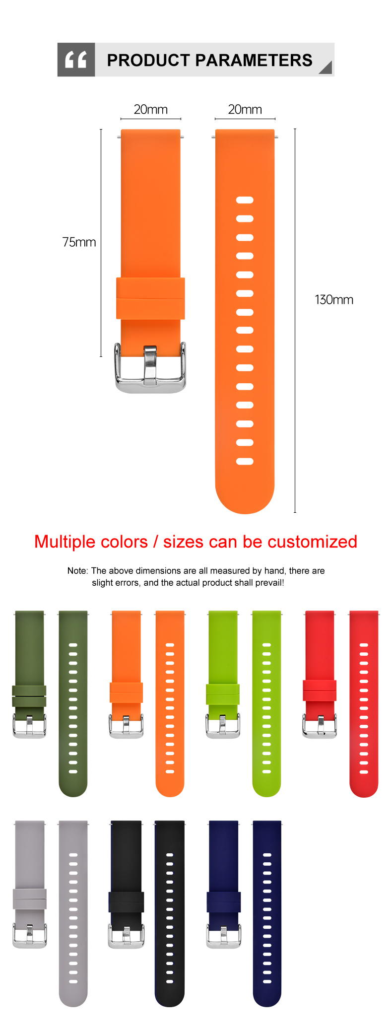 Bracelets de montre en silicone pour montre intelligente