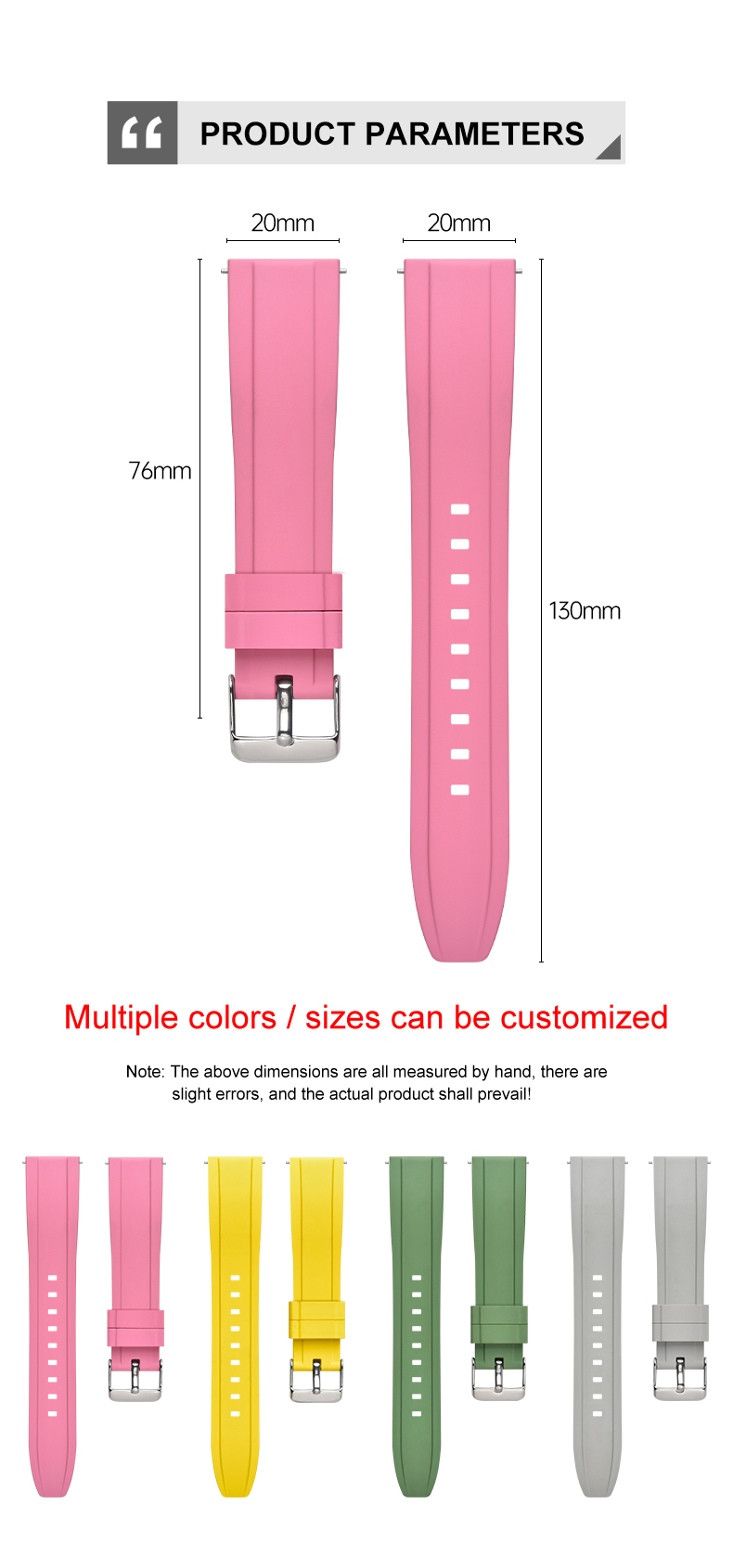 Bracelets de montre Fkm à dégagement rapide